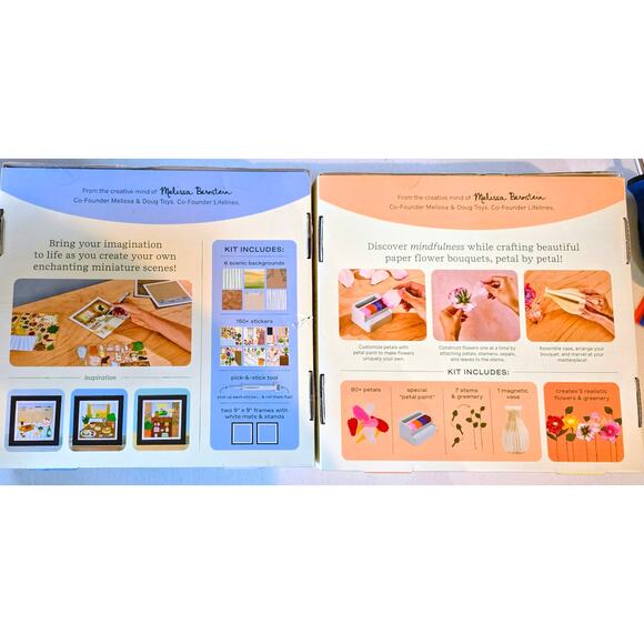 Lifelines FlowCrafts Meditative Craft 2 KITS - Collage Art, Paper Flower Bouquet - Picture 2 of 4